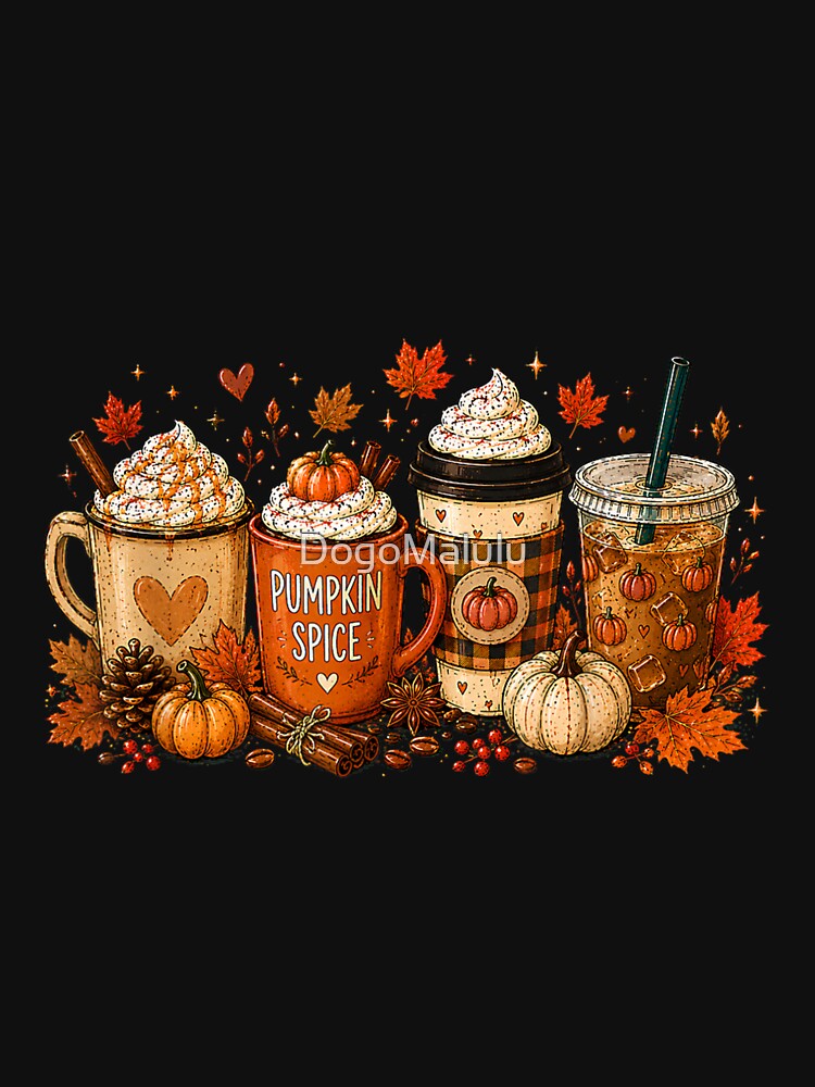 Pumpkin Spice Coffee Lover Halloween Autumn Fall by DogoMalulu