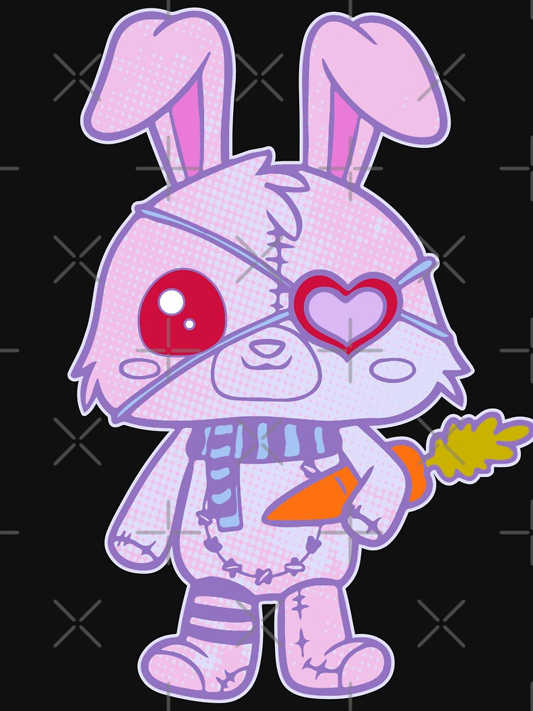 Pastel Goth Kawaii Bunny with Eyepatch by trishtuesday