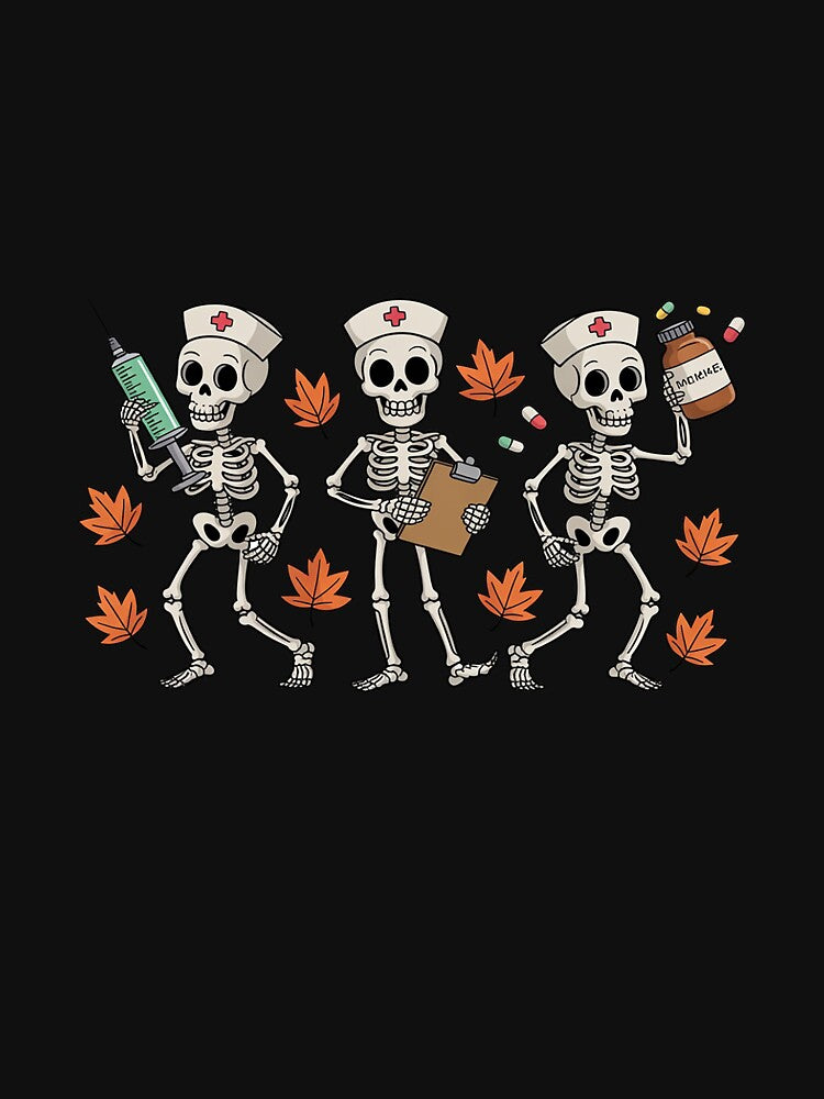 Skeleton Dancing Nurse Halloween Skull Nurse ER Fall by NetoGalaxy