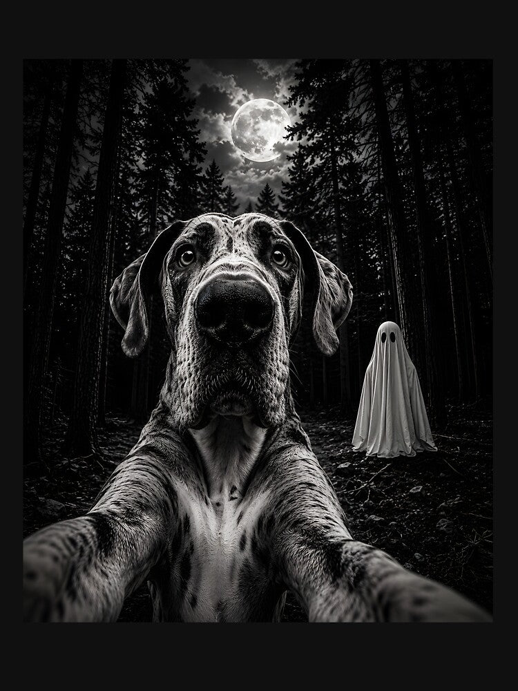 Spooky Great Dane Selfie with Ghost by CelidaBonde