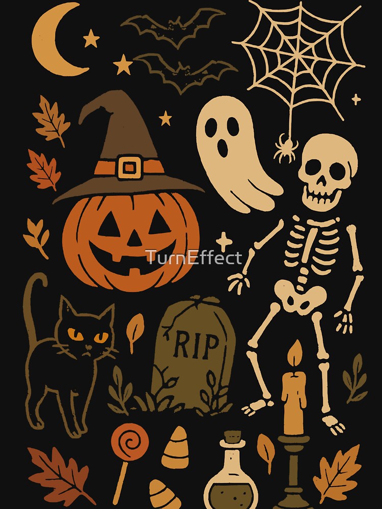 Retro Halloween T-Shirt - Vintage Spooky Season Graphic Tee by TurnEffect