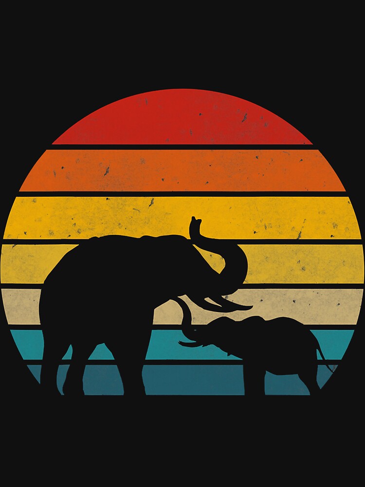 Vintage Elephant Retro Love Elephant by NeverLoseSF