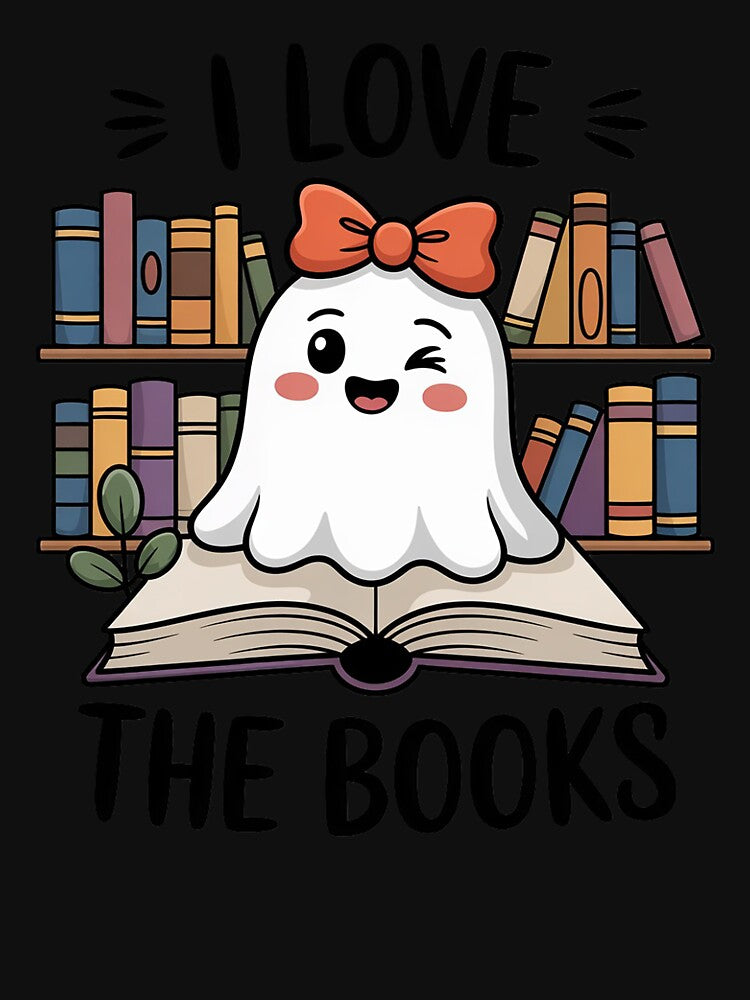 I Love The BOOOks Ghost Reading Halloween Book Lover Spooky by imsamaharem