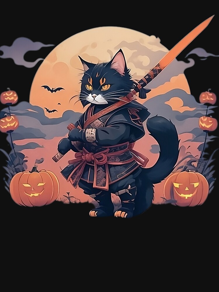 halloween samurai cat by KEVINLETTE12