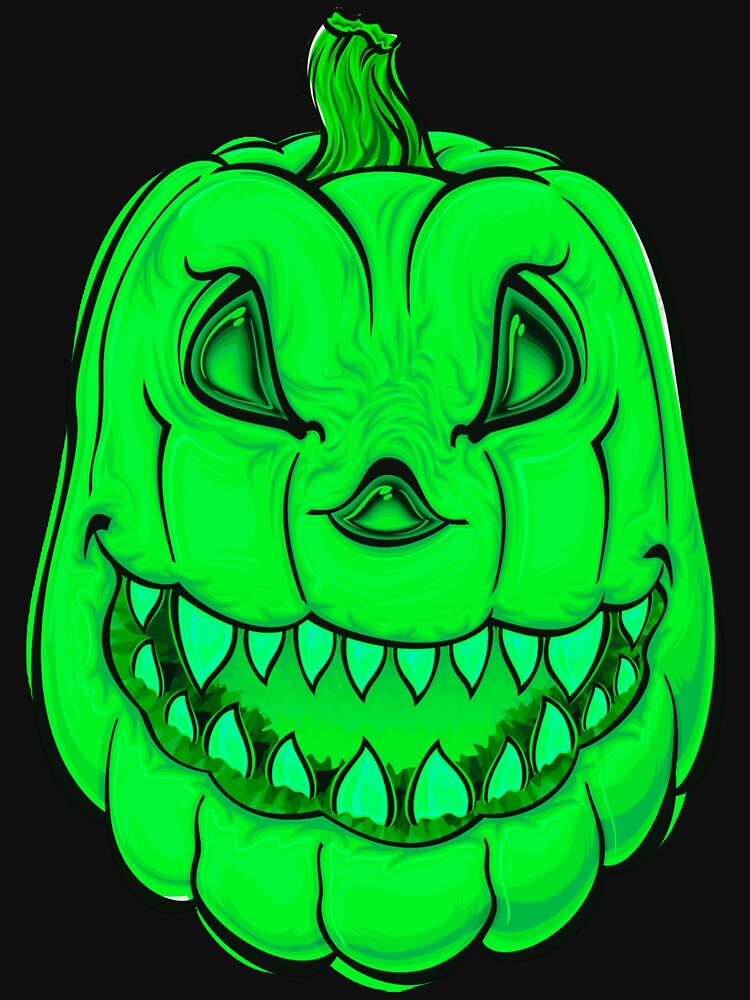 Green Scary Pumpkin, Halloween Pumpkin by Dven-Clothes