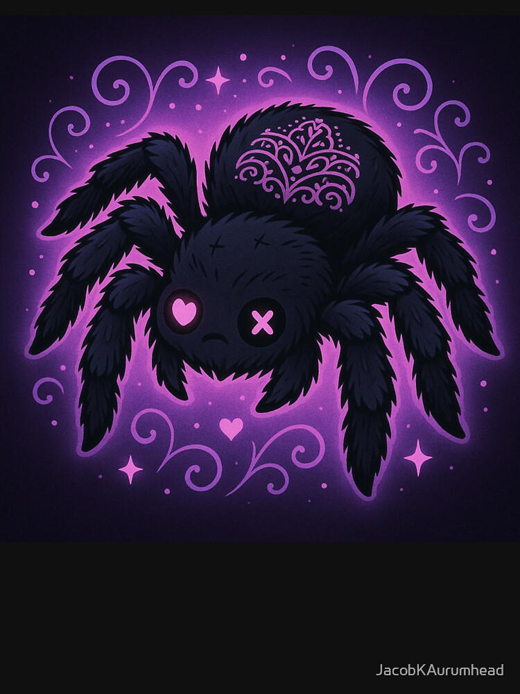 Creepy Cute Pink Goth Spider – Pastel Gothic Kawaii Tarantula Sticker by JacobKAurumhead