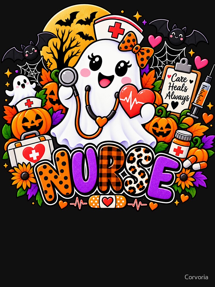 Nurse Halloween Gift Cute Ghost Healthcare Style by Corvoria
