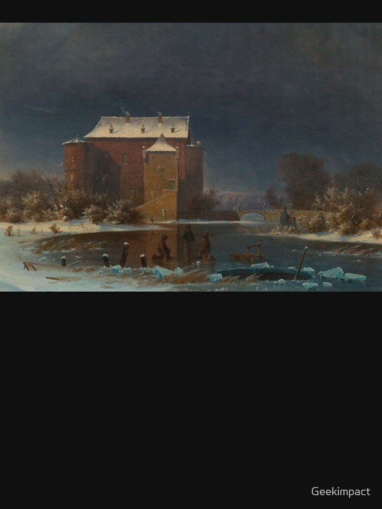 Georg Emil Libert Snow scene the haunted house by Vintage Designs +