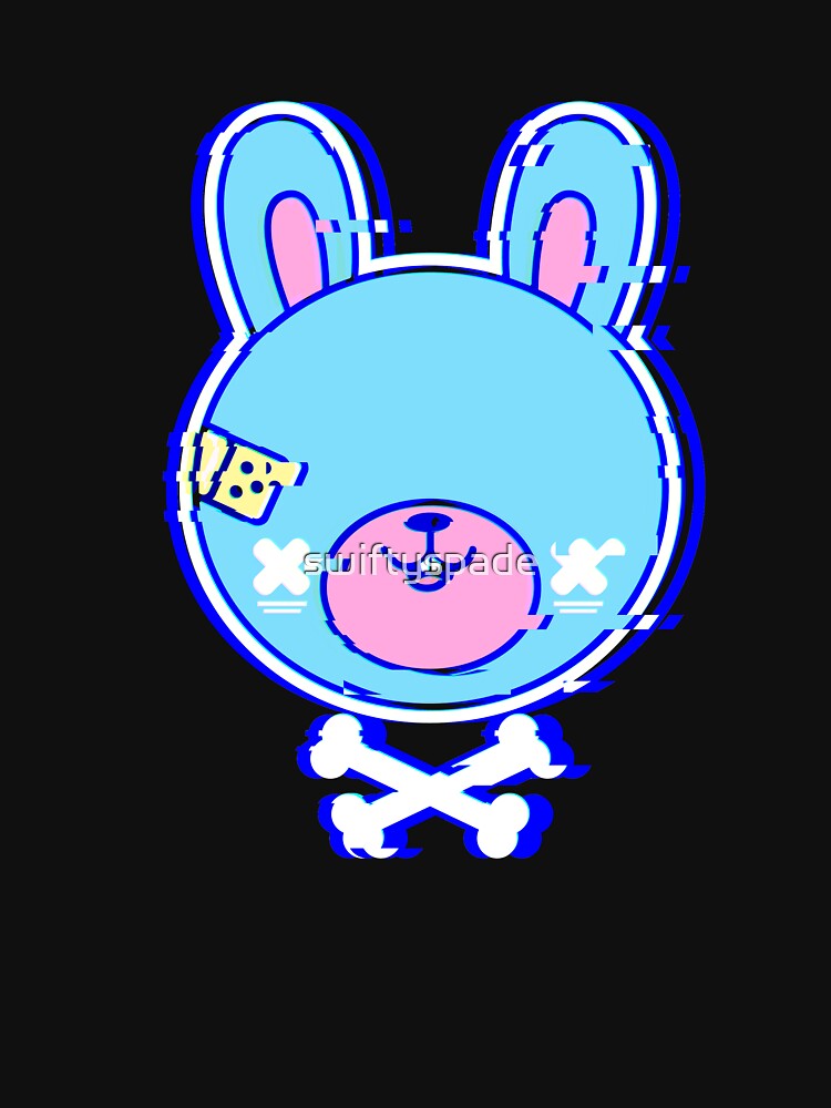 Cute Kawaii Goth Bunny Glitch Creepy Pastel Goth Vaporwave by swiftyspade
