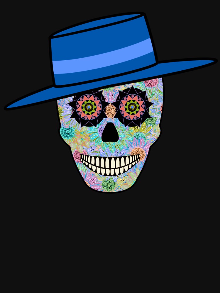 Dia De Los Muertos Sugar Skull Blue Hat by mrtraz