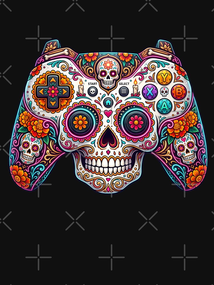 Sugar Skull Gamer Controller - Dia de los Muertos Video Game Controller by BobaBunny76