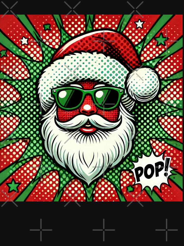 Christmas Vintage pop art Red Santa Claus with Sunglasses,Santa Claus,christmas Vintage by Expressions-Sel
