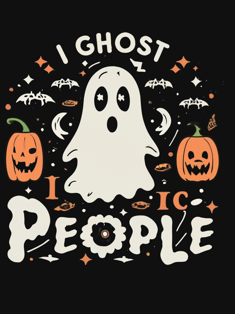I Ghost People, Boo, Halloween Ghost, Spooky cute Ghost, Retro Vintage Sunset  Fall Autumn Design by MorielleKC