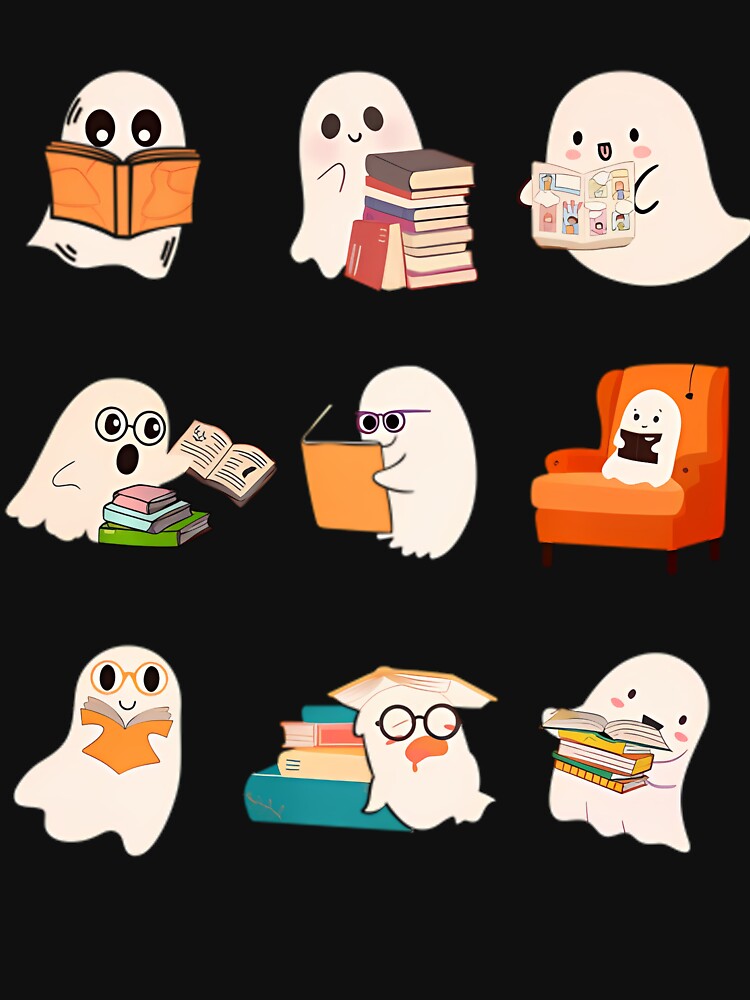 Ghost Reading Book Cute Teacher Halloween Ghost Book Lover Swea by fgazcbionf57