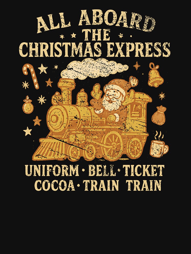 All Aboard The Christmas Express Santa Vintage Train Holiday by YasuoShop