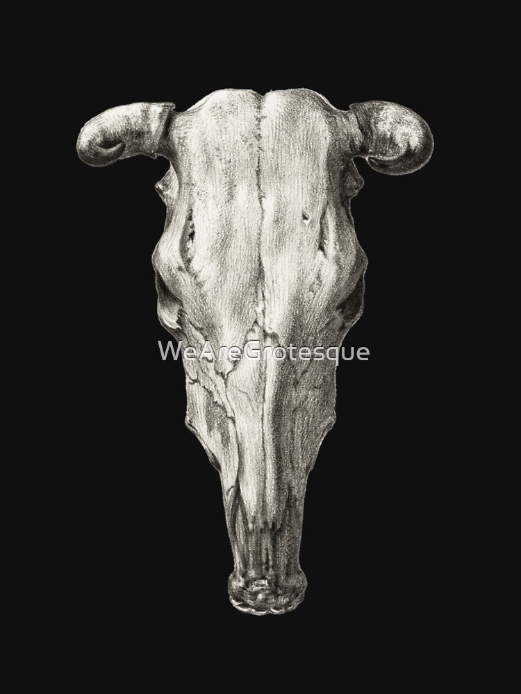 Vintage Halloween Cow Skull Drawing | I Love Halloween | Spooky by WeAreGrotesque