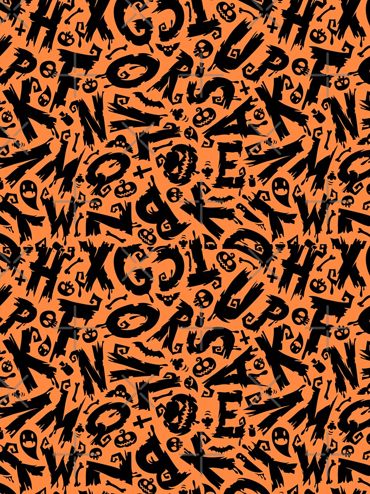 halloween alphabets cute kids,girls pattern by cutecrazytshirt