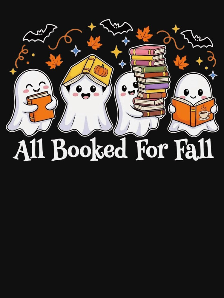 All Booked For Fall Cute Ghosts Book Lover Autumn Halloween by haitrieuic96
