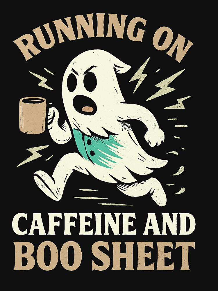 Running on Caffeine and Boo Sheet – Funny Ghost Halloween Coffee Classic T-Shirt by inkfluenceart
