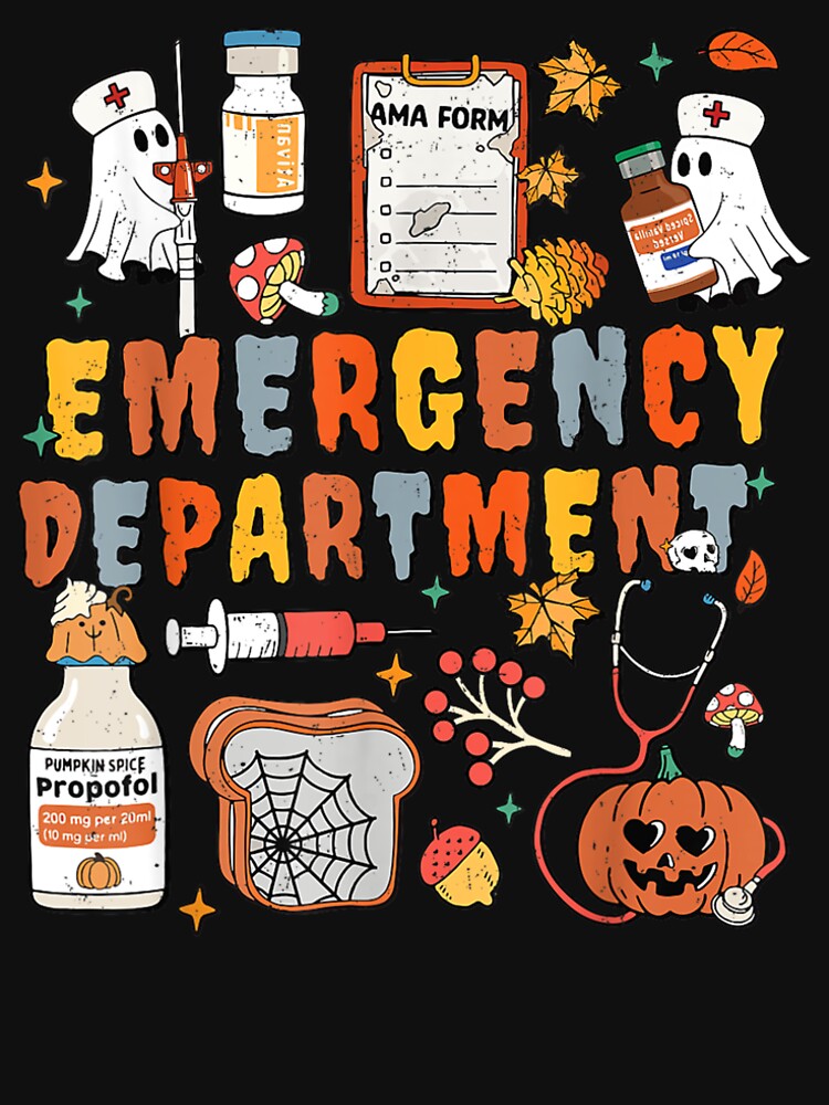 Emergency Department Cute ER Nurse Halloween Spooky Season by BASKF