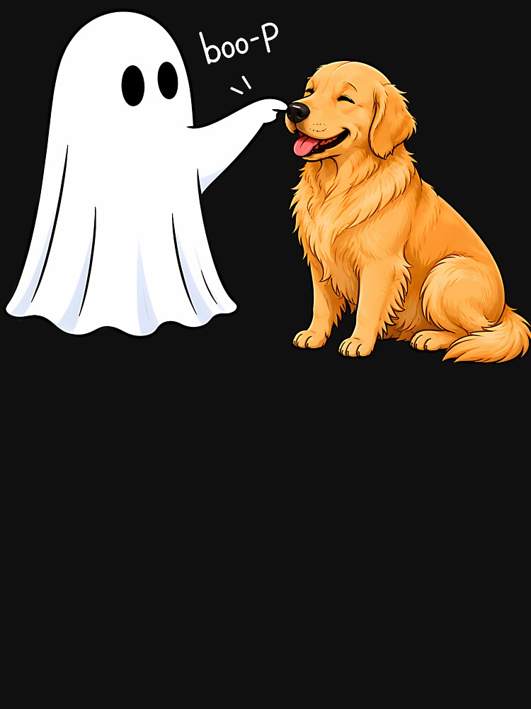 Golden Retriever Boo P Ghost Nose Boop Halloween Dog Lover by ripgoatclothing