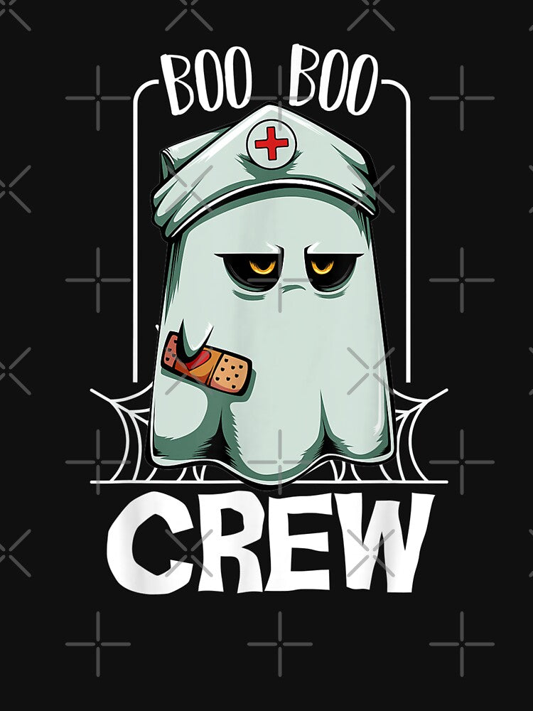 Boo Boo Crew Nurse Ghost Funny Scary Halloween Quotes by hanesmlwn64