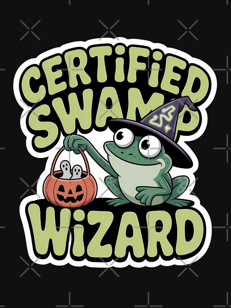 Certified Swamp Wizard Frog Halloween Costume Funny Shirt by Raw Tigers