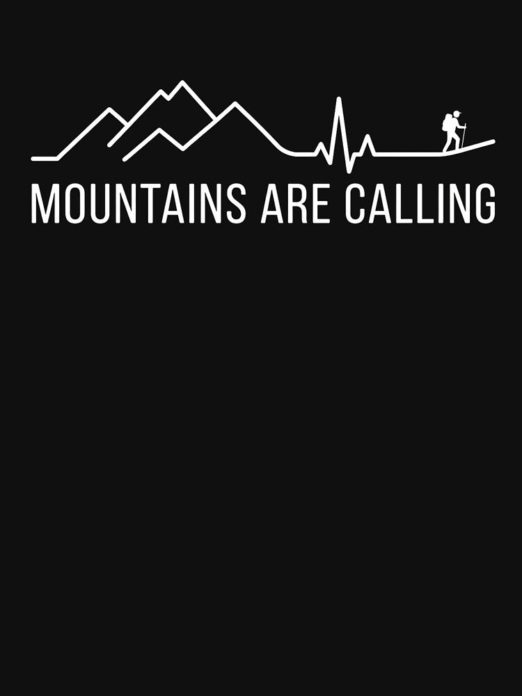Mountains Are Calling Hiking Heartbeat Design by Gabe1983