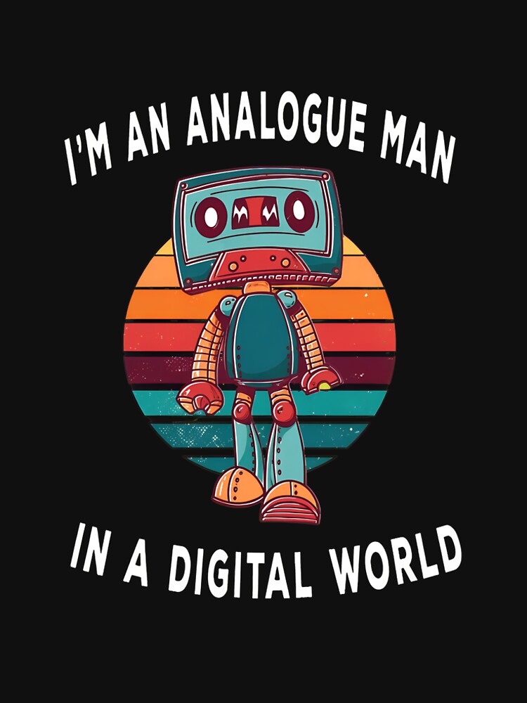 Analogue Man Robot Cassette Retro Sunset by iwaskojankat
