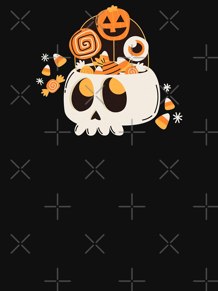 Retro Halloween Candy Skull Drawing by Artcraft-Ink