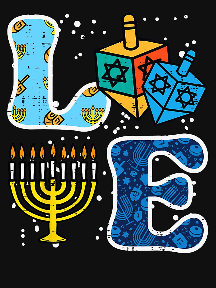 Hanukkah Love Menorah Dreidel For Chanukah Jewish, Gift For Women, For Men, For Kids by r1ffyemaki