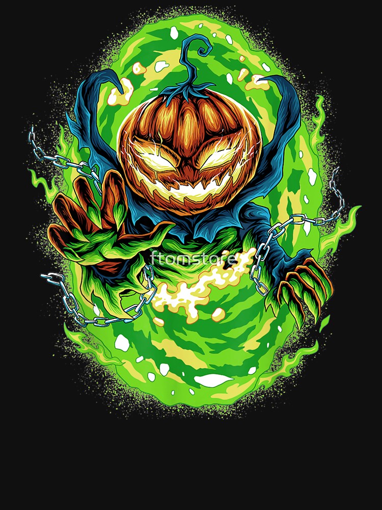 Horror Pumpkin In Patch Halloween Boys Girls Men by ftomstore