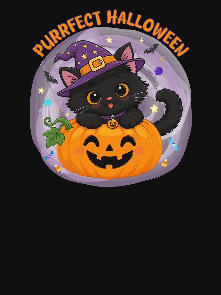 Purrfect Halloween — Black Cat Pumpkin by Lily's World