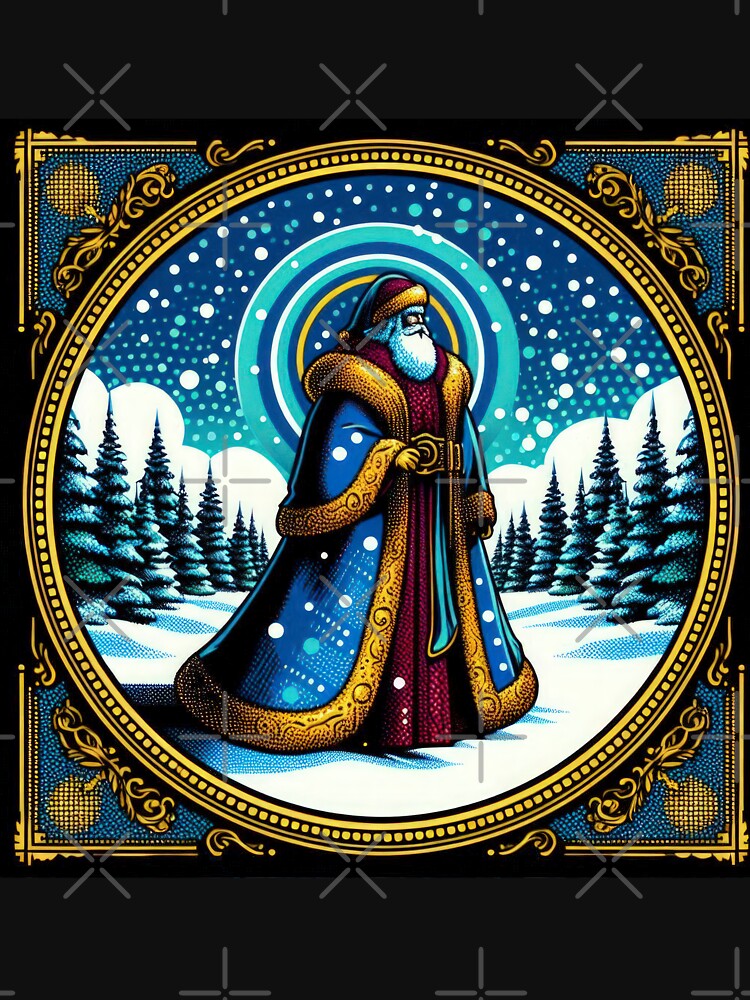 Christmas Vintage Winter Blue Santa Claus ,Christmas Santa Claus ,christmas retro,Christmas Vintage by Expressions-Sel