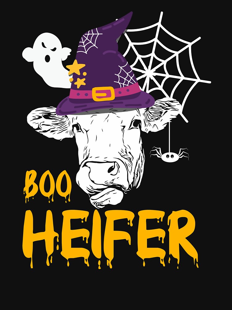 Boo Heifer Funny Halloween Heifer Cow Lover T-Shirt by SANTI236