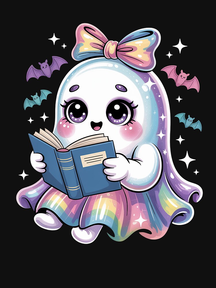 Funny Ghost Book Reading Boo Spooky Halloween Books Lover by TiredPack