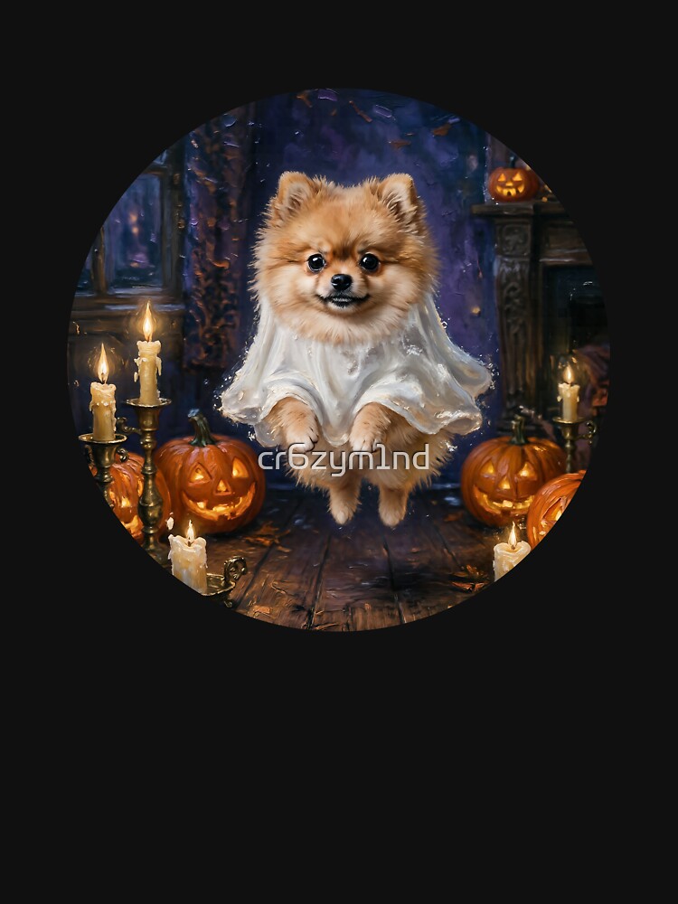 Cute Pomeranian Ghost Halloween | Spooky Gothic Puppy by cr6zym1nd