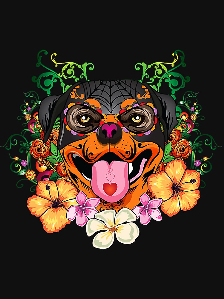 Day Of The Dead Sugar Skull Rottweiler Mom by RebeccaCBurton