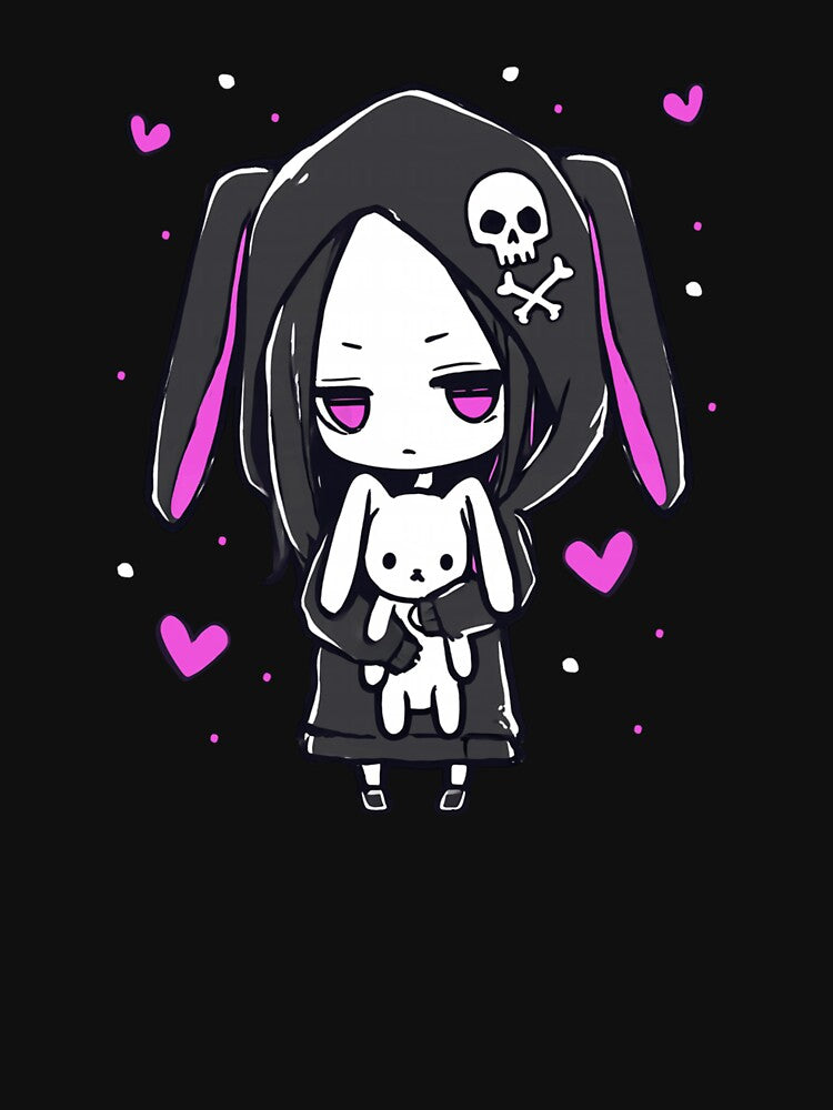 Kawaii Goth Bunny Anime Pastel Emo Creepy Cute Girl by ClairLuther571