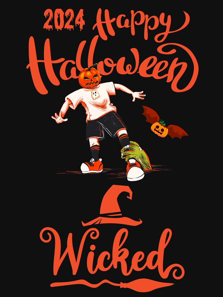 2024 Happy Halloween - Wicked Pumpkin T-Shirt by Khanchai Chaisawat
