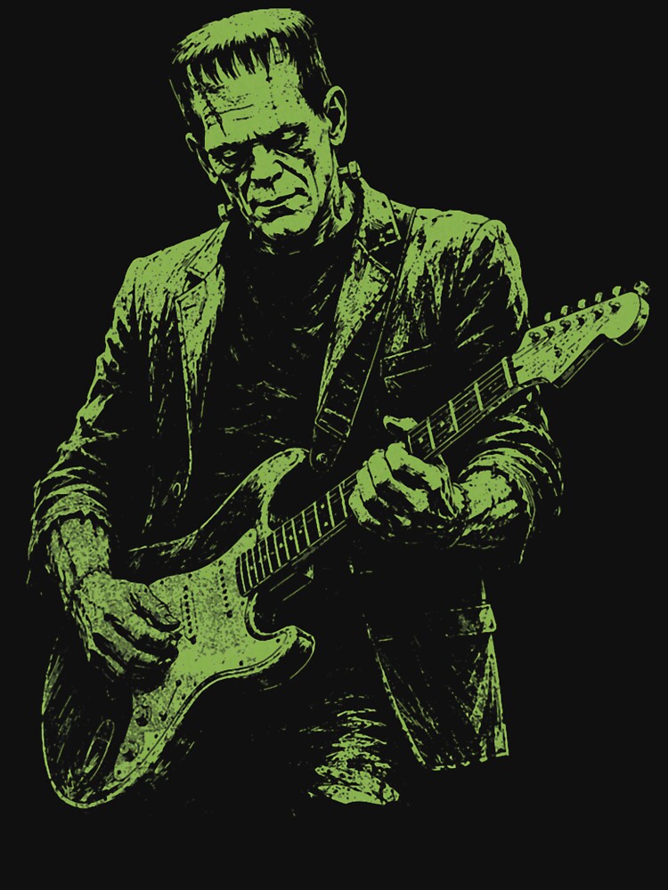 frankenstein monster guitarist vintage horror rock music by RebeccaKath781