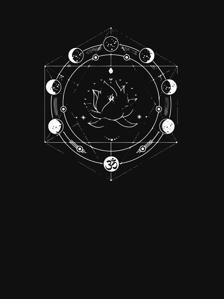 Black Lotus Moon Flower Phases Yoga by mylahKristian