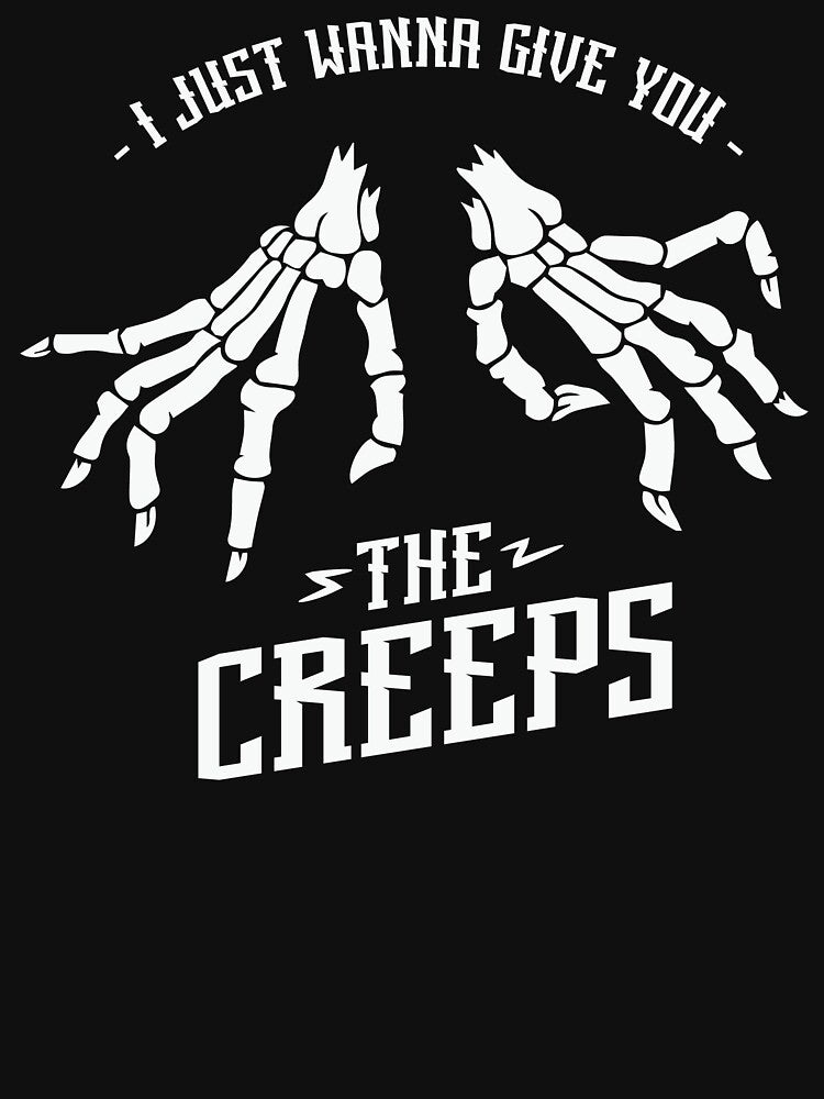 Give you the creeps, creepy halloween skeleton design by reka88