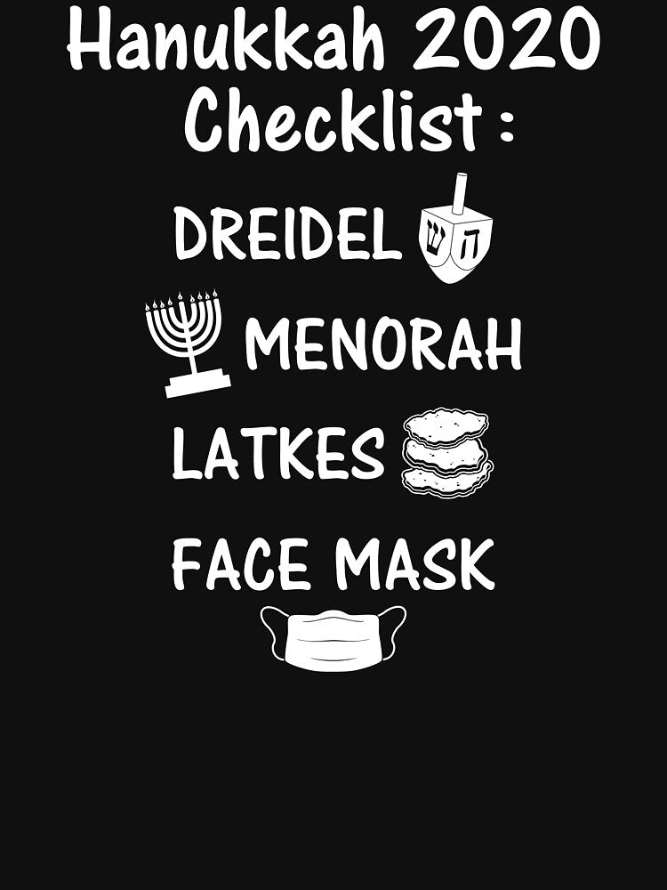 Checklist Face Mask 2020 Quarantine Hanukkah design by jakehughes2015