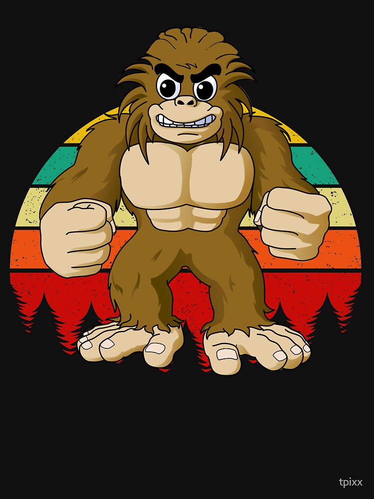 Bigfoot Character Forest Sunset Distressed by tpixx