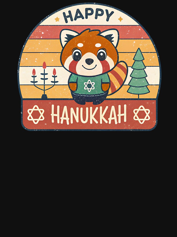Happy Hanukkah Cute Red Panda – Kawaii Jewish Celebration Art by A1MarketDesigne