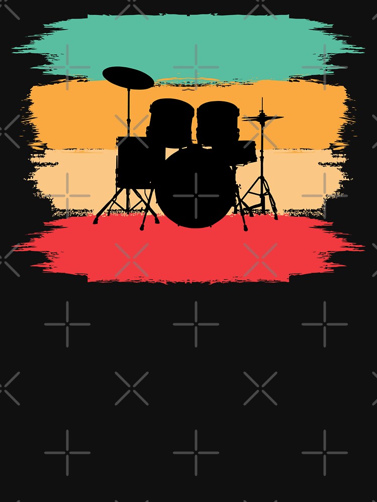 Retro Sunset Drum Set Silhouette by JPareDesign