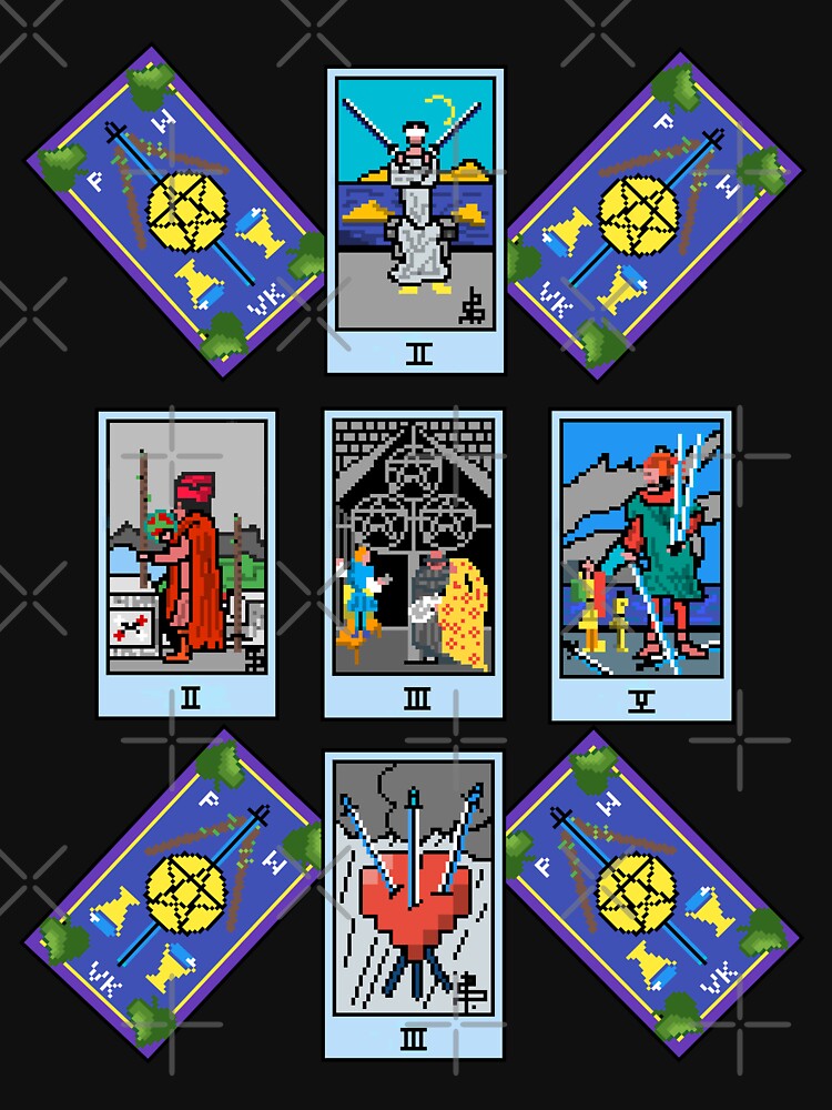 Pixel Waite Tarot - Celtic Cross Spread 33 Design for T-shirts and accessories by Pixel Waite