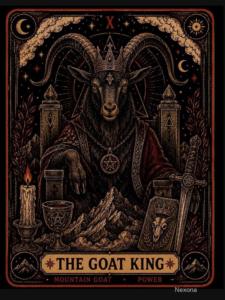 The King Goat Vintage Tarot T-shirt by Nexona ⭐⭐⭐⭐⭐