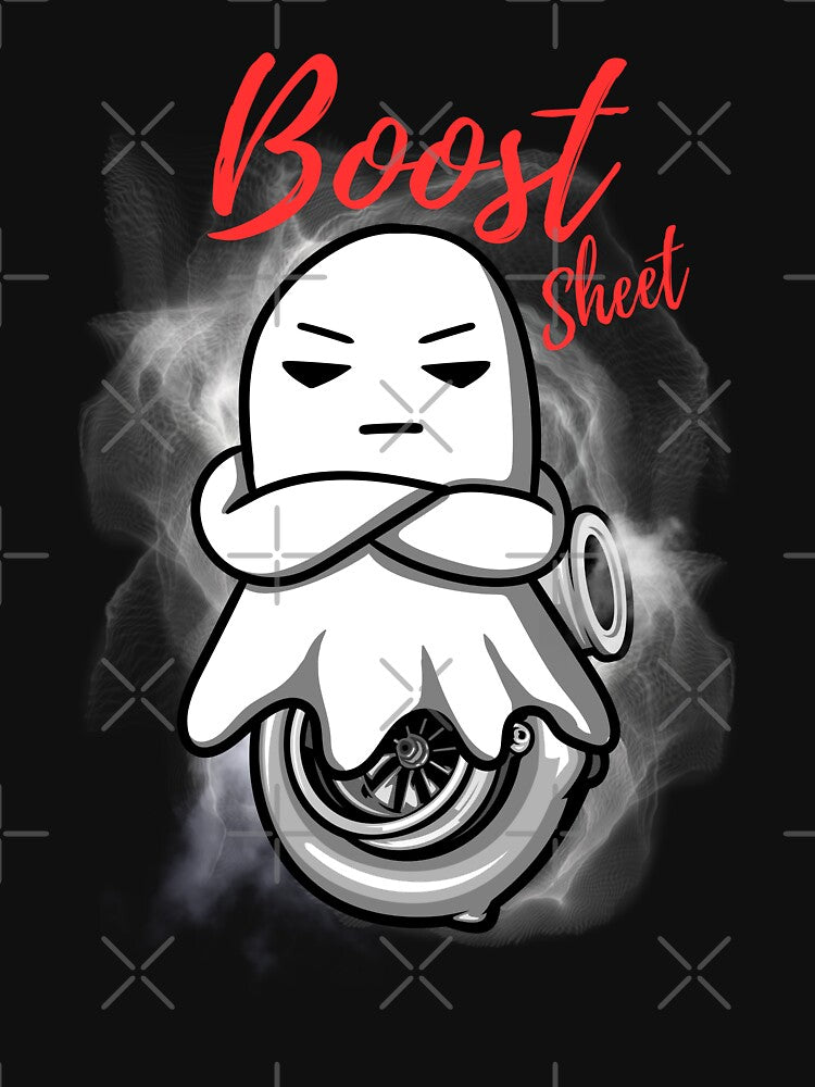 Boost Sheet Halloween Ghost Turbo Funny Sheet Ghost Boo Sheet Turbocharger Boosted Racing Cars by CarantinedChaos